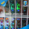 Custom PET 3D Rainbow one time use hologram sticker/Genuine hologram scratch off stickers